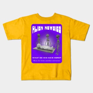 Alien Newbies - Purple and White Kids T-Shirt